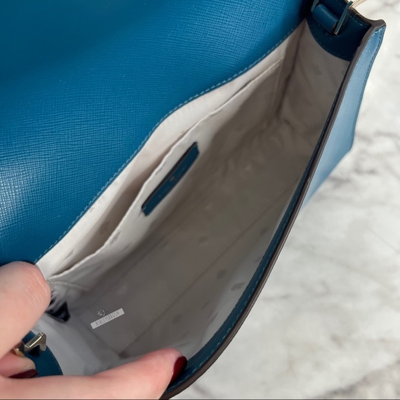 Kate Spade Carson Teal Blue Dark Peacock Convertible Chain Crossbody - Picture 6 of 9